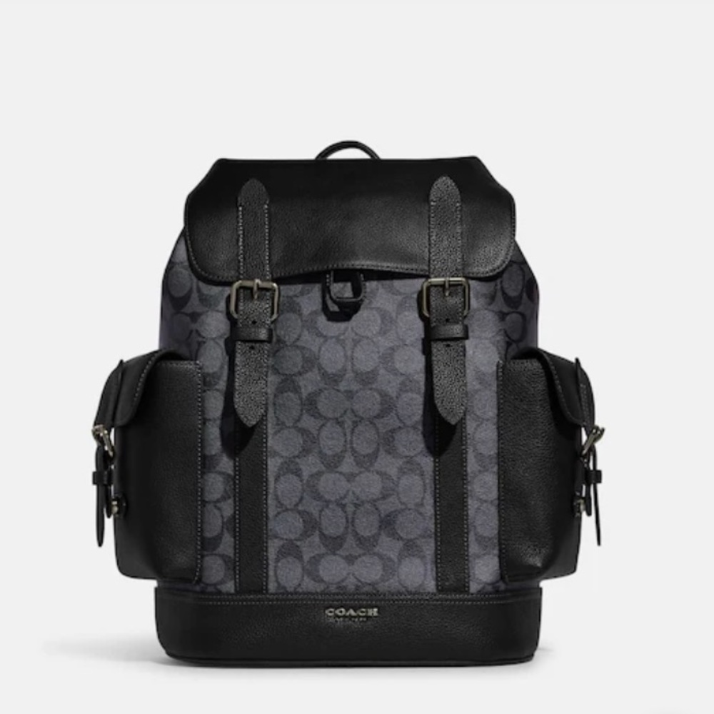 NWT Coach Hudson Backpack in Signature - Gunmetal/charcoal/black